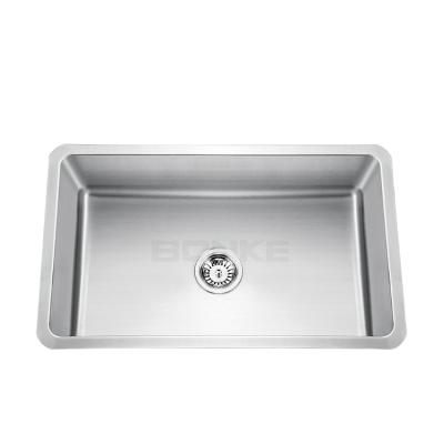 China Sale Bonke Faucet Sans Premium Stainless Steel Corner Angle Well 1 Inch Small Single Bowl Kitchen Sink For Residential for sale