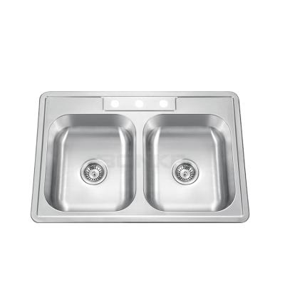 China Without Faucet CUPC Stainless Steel Kitchen Overmount Kitchen Sink With Install Clips for sale