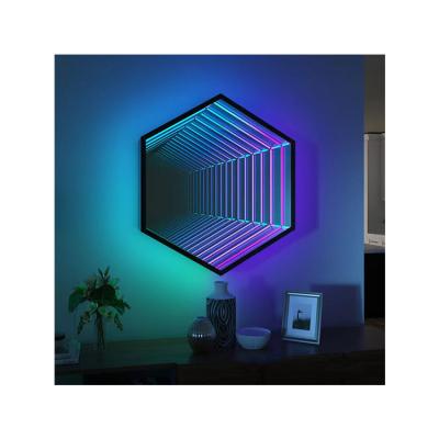 China Home manufacturers direct selling up fiber optic fabric quantum diy rgb smart modular hexagonal colorful atmosphere led light for sale