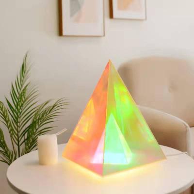 China Small night lamp of the new triangle shaped cube table lamp hall exhibition decorative art personality residential acrylic magic creative atmosphere for sale