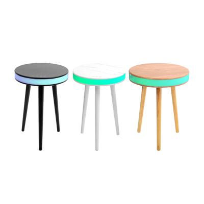 China Hot Selling Latest Design Smart LED Cafe Led Bluetooth Speaker Tables Modern Solid Wood Living Room Furniture Light Wood 2664PCS for sale