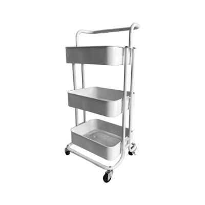 China Metal Rolling Storage Cart with 4 Drawers 2 Shelves Folding Shelf Cart 3 Layer Greenhouse Plant Shelf Hanging Cart for sale