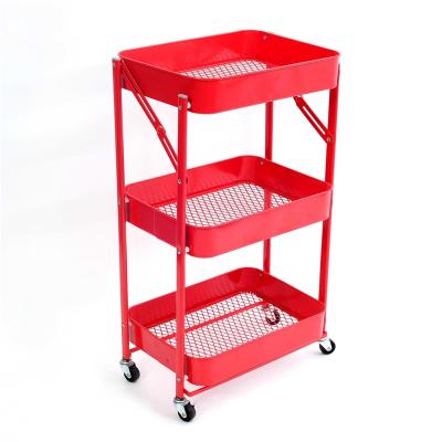 China Dental Trolley 3 Shelves Dental Metal Cart Slope Storage Shelving Cart Plastic Trolley with 3 Shelves for sale