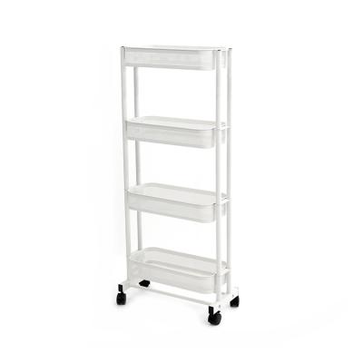 China Metal Collapsible Cart For Kitchen Storage Steel Shelf Simple Designs Heavy Duty 3 Shelves Cart Plastic Wholesale Trolley for sale