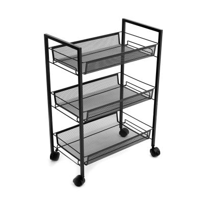 China High Quality Metal Storage Disassembling Three Layers Metal Utility Rolling Cart for sale