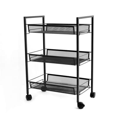 China Metal Good Quality Home Kitchen Universal and Organizer Storage Utility Rolling Cart for sale