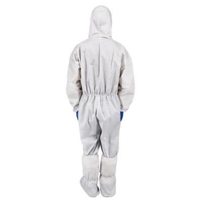 China Low price coverall good quality microporous protective waterproof medical suit PP+PE disposable coverall clothing for sale