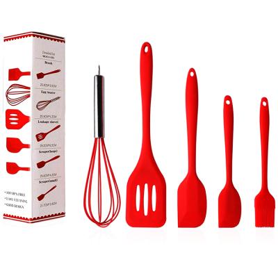 China Sustainable Hot Selling Kitchen Cooking Instruments Heat Resistant Nonstick Silicone Utensil Set for sale