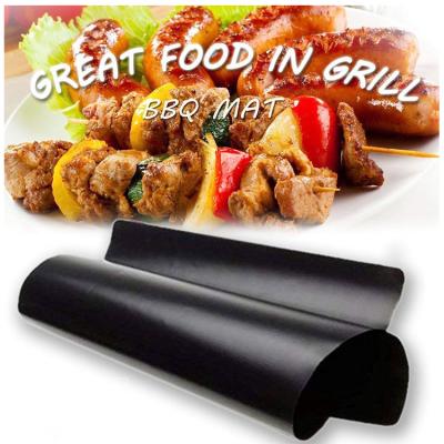 China Easily Cleaned Heat Resistant Grill Mat Sheet Liner Grill Mat 2021 Free Sample PTFE Oven Cooker Liner Non Stick BBQ Grill Mat for sale