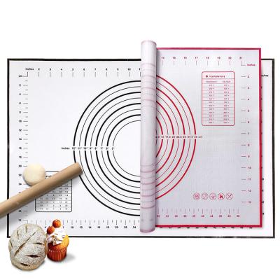 China Viable BPA Free Bakery Accessories Silicone Pastry Baking Mat Black Dough Rolling Mat With Measurements for sale