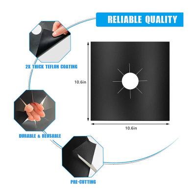 China High Quality Heat Resistant Non-Stick Easily Cleaned Ptfe Gas Stove Cover Burner Protector Liner Cooker Mat for sale