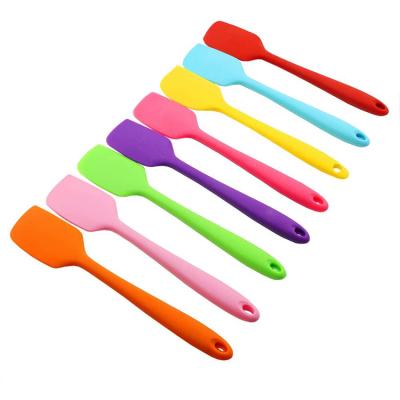 China Viable Wholesale Colored Non-Stick Private Label Kitchen Silicone Spatula Heat Resistant Scraper for sale