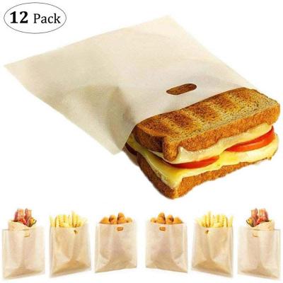 China 3 Size Reusable Amazon Sandwich Bag Sustainable Hot Bread Bag Non Stick PTFE Toaster Bag for sale