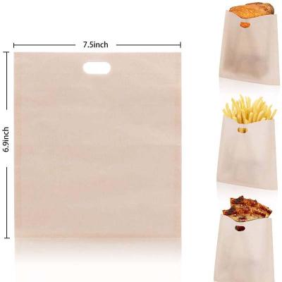 China Free Sample 16*18Cm PTFE Sandwich Toaster Bread Stick Bag Non Viable Waterproof Toaster Bag For Pizza Burger for sale