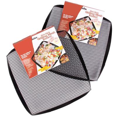 China Easily Cleaned Best Selling Reusable Fiberglass Heat Resistant 100% Non-Stick BBQ PTFE Grill Basket for sale