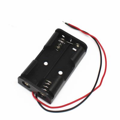 China 1.5V ABS 2AA Battery Holder Battery Case With 59*32 59*32 Wire for sale