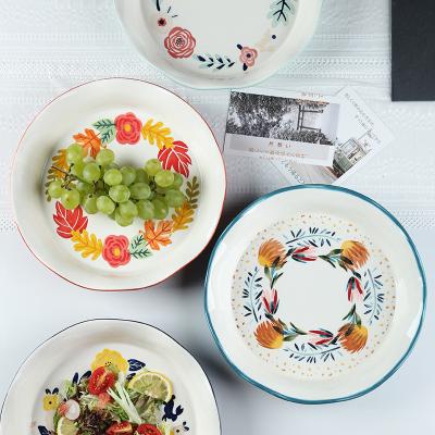 China Wholesale Color Glazed Porcelain Restaurant Kitchen Stocked Ceramic Dinner Bowls Dishes for sale