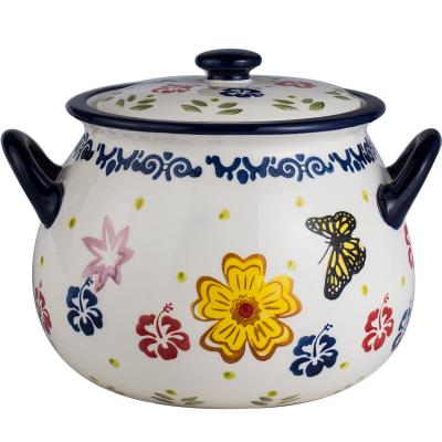 China Steamable Ceramic Kitchen Japanese Food Jar Grain Storage Container Rice Container Fresh-keeping Ceramic Storage for sale