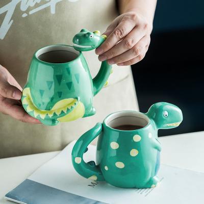 China Disposable Decorative Cute Animal Design Cup 3d Dinosaur Novelty Coffee Water Cups for sale