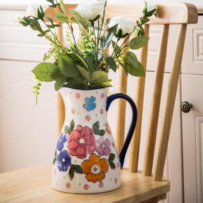 China 2 L Viable Household Jug High Temperature Cold Water Hold Kettle Milk Pot Flower Pattern Vase for sale