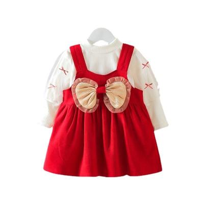 China TYW100120 Breathable 2022 Spring and Autumn Princess Dress Baby Girl French Velvet Two Piece Long Sleeve Set for Girls Baby Clothing for sale