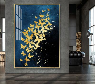 China Dafen butterfly inkjet modern acrylic small size living room sofas high-definition decoration painting to be aluminum alloy frame for sale