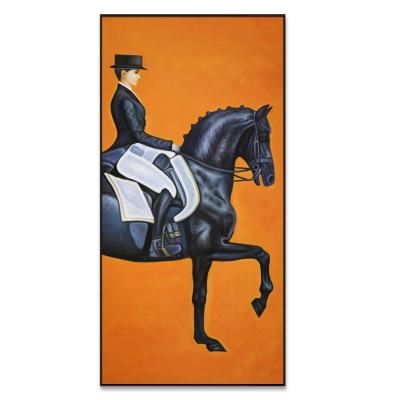 China 2022 Hot Selling Hand Painted Modern Customizable Framed Painting Woman Figure Oil Painting On Horseback for sale