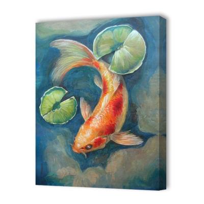 China 100% Hot Selling Oil Painting Home Decoration Oil Painting Handmade Animal Oil Painting Red Carp for sale