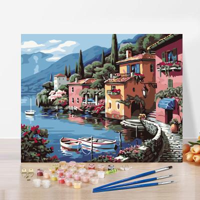 China Wall Art Digital Oil Painting DIY Landscape Picture DIY Customizable Hand Painted Home Decoration Painting for sale