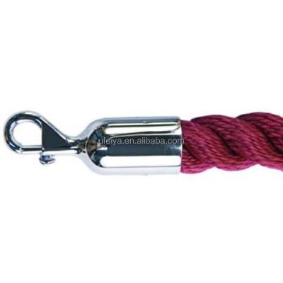 China Barrier Post Hanging Twisted Velvet Rack Rope With P Hook Of Rope Racks for sale