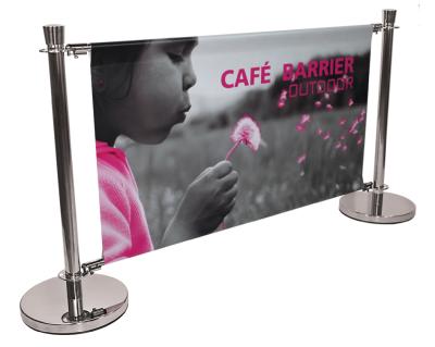 China 201/304 Stainless Steel OEM Printing Cafe Barrier Stylist Barrier System Indoor Modern Stylish Stool for sale