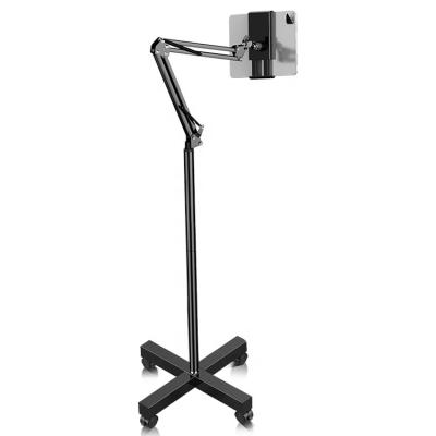 China Adjustable Luxury Living Black Mobile Stream Stand Tablet Holder Rolls 360 Degree Mount Holder for sale