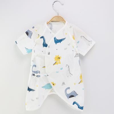 China Breathable Infant Baby Romper Cotton Printed Summer Newborn Short Sleeve Jumpsuit for sale