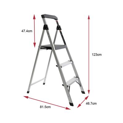 China Folding Ladders Family Use Purpose Lightweight Safety Folding Aluminum Standing Step Ladder for sale