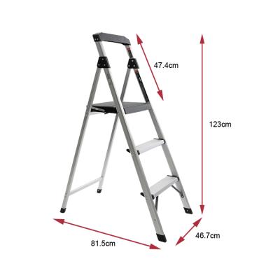 China Folding Ladders Home Used Safety Purpose Standing Aluminum Home 3 Step Ladder for sale