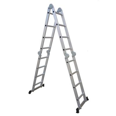 China Ultra Light Aluminum Folding Ladders 8Step Step Stool With Draft 150 Kg Capacity for sale