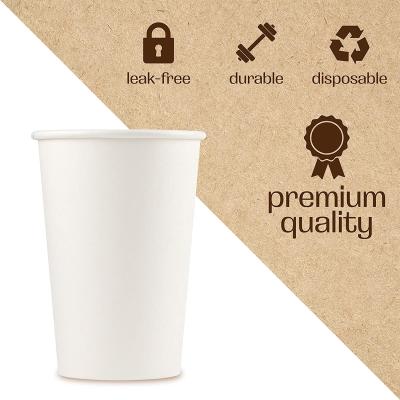 China Biodegradable Arabic Coffee Cups White Paper Eco - Friendly Disposable Coffee Cups 8/10/12/16 Oz for sale