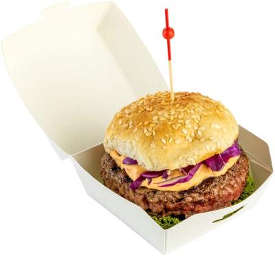 China OEM Factory Directly Wholesale Sales Biodegradable Hamburger Packaging Customized Size Designs Printing Services Hamburger Paper Box for sale