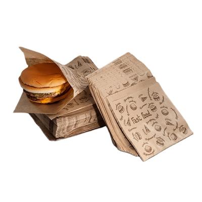 China Recyclable Greaseproof Greaseproof Food Grade Paper Bag Biodegradable Pretzel Paper Bag Grocery Takeout Packaging Double Side Open Paper Bag for sale