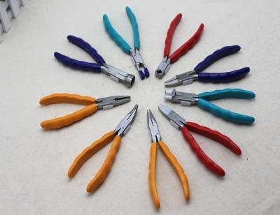 China Best DIY Service Stainless Steel Pliers Jewelry Pliers Beading Tools Pliers With Coloful Handle for sale