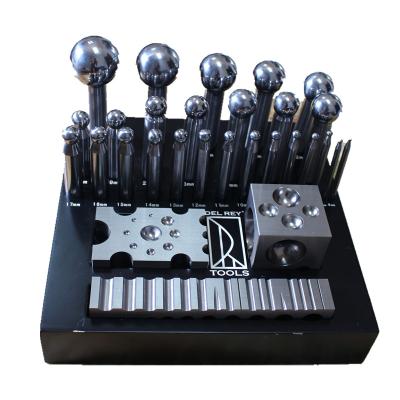 China 26PCS/Set Dapping Metal Punch Set Doming Block Precision Jewelry Forming for sale