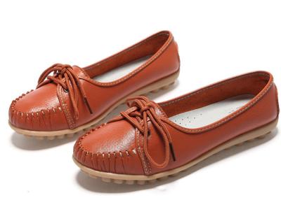 China Rubber Loafer Slip On Shoes Genuine Leather Shoes Lady Dress Shoes Loafers Hollow for sale