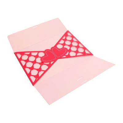 China paper & Wholesale Cardboard Velvet Envelope Rose Paper Wedding Invitation With Low Moq Design Wedding Invitation Cards for sale