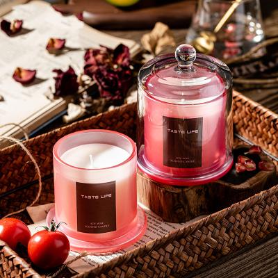 China Eco-friendly commercial custom perfume home brand private label cheap glass jar scented candle light for sale