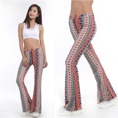 China Factory Wholesale Anti-Pilling Women's Vertical Anti-pilling Tribal Aztec Print Stretch Bell Bottom Super Soft Panties for sale