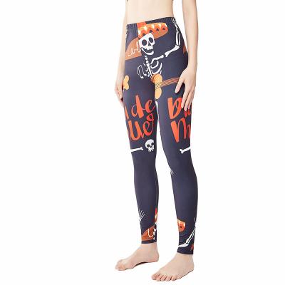 China Anti-pilling anti-pilling Halloween colorful crazy pumpkin swept butter swept soft stretchy high waist leg warmers printed hot sale for sale