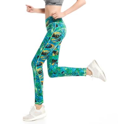 China Blue Sublimation Printed Sports Graffiti Antibacterial Yiwu Legging Abstract Factory Wholesale Antibacterial for sale