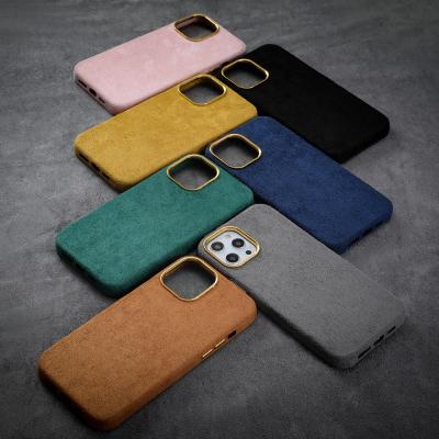 China Newest Shockproof Iphone 1112 PU Case Flocking Blue For Iphone 13 pro Max Protect Case High Quality Luxury Cell Phone 13 Cover for sale