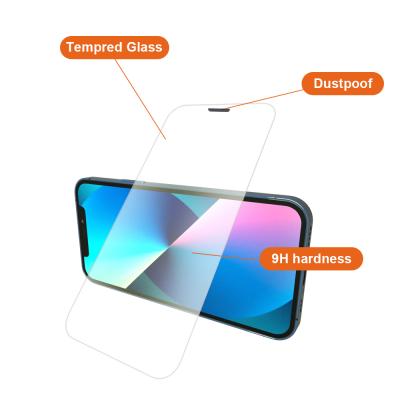 China Mobile Phone Pro 13MINI 13Pro iPhone 13 Anti-dust Tempered Glass+ Max Full-screen Dust Filter Glass Film Screen Protector for sale