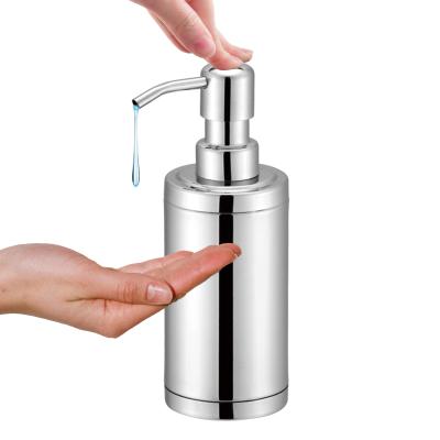 China Double Soap Dispenser 300ml 400ml 500ml Stainless Steel Dispenser Bottle Soap Bottle With Lotion Dispenser Pump for sale